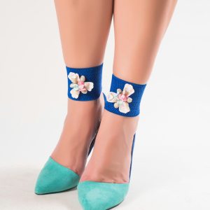 خلخال ازرق نيلي مزين بالصدف